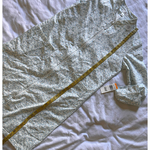 Miss Elaine White with Print Zip Up Night Gown NWT- S - Picture 8 of 12